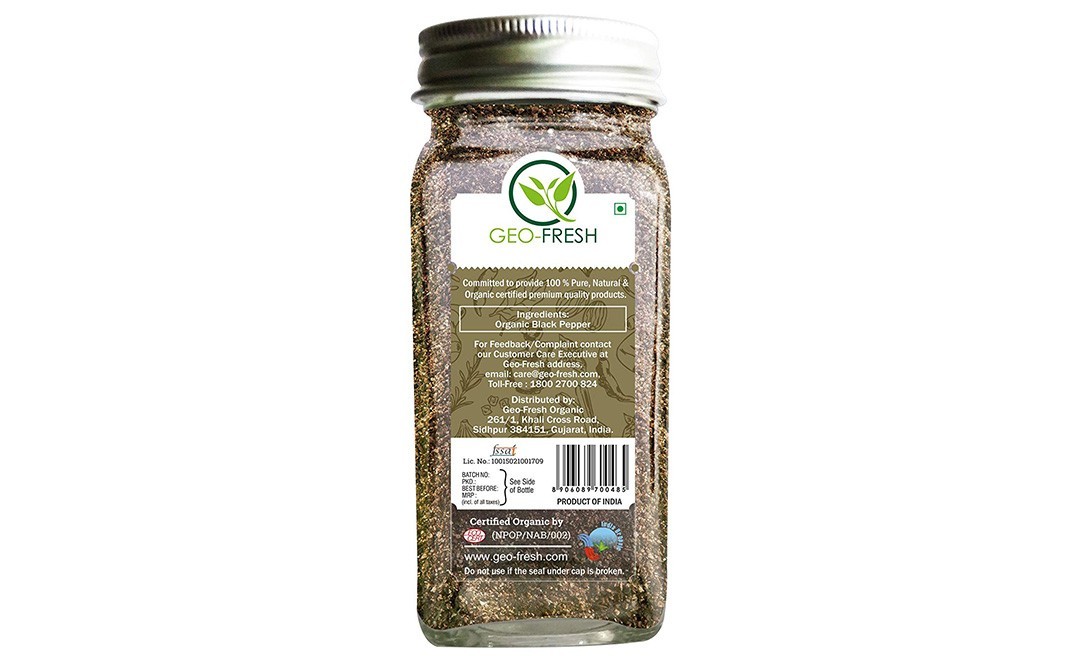 Geo-Fresh Organic Black Pepper Powder   Bottle  55 grams